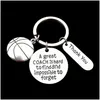 Keychains Bedanyards 25mm Pingente de keychain de aço inoxidável Um ótimo Key Chain Futebol Basquete Baseball Tecking Gradivação Creativ Dh2vu