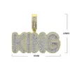 Colliers Nouveau glacé Bling lettres roi pendentif colliers deux tons couleur or 5A Zircon le roi charme colliers hommes Hip Hop bijoux