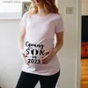 マタニティトップスティーベイビーローディング2023印刷妊娠Tシャツマタニティ半袖Tシャツ妊娠アナウンスシャツ新しいお母さんTシャツ服T230523