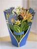 Karty pozdrowienia wyskakują Tropical Bloom 12 -calowe wielkość wielkości kwiat bukiet 3D z kartą notatki i kopertami Ptaki Paradise Lotus AM9DT