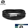 Braccialetti con ciondoli Jiayiqi Uomo Semplice Nero / Marrone Mtilayer Bracciale in vera pelle Gioielli maschili Prezzo di fabbrica Design esperto Qu Dhgarden Dhncp