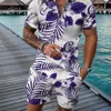 Designer Clothing Mens Tracksuits Summer Outfits 3XL Polo T-shirts Two Piece Set Lapel Printed Short Sleeve Shorts Suit Plus Size