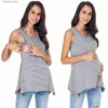 Zwangerschapstoppen T -gebreide pullover -tops voor zwangerschapsvrouwen 2023 Zomer Casual mouwloze losse t -shirt T -stukken zwangerschapskleding vrouwelijke kleding T230523