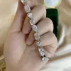 Vari tagli Moissanite Diamond Bracciale 100% 925 Sterling Silver Braccialetti da sposa per feste Bracciale per donna Charm Jewerly
