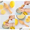 Fruit Vegetable Tools Beech Lemon Juicer Manually Wooden Squeezer Orange Citrus Juice Extractor Reamer 16X3.5Cm Without Lacquer Wa Dhdrs