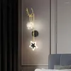 Duvar lambası Modern Işık Lüks Cam Yatak Odası Yatağı Aydınlatma Basit boynuz Tasarım Oturma Odası Arka Plan Led Işıklar