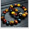 Strand Natural Tiger Eye Bracelet 14mm kralen sieraden accessoires Multi -kleuren stenen armbanden voor vrouwen bracele