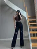 Women's Jeans WOMENGAGA Straight Mom Boyfriend For Woman Holes High Waist Sexy Korean Women Wide Leg Pants Trousers Tassel Denim 2LC