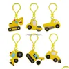 Porte-clés Longes Creative Engineering Car Pvc Cartoon Porte-clés Lage Décoration Pendentif Porte-clés Cadeau Porte-clés Drop Delivery Fash Dhxzk