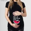 Maternity Tops Tees Don't Eat Watermelon New 2021 Summer Maternity Pregnancy T Shirt Pregnant Women Watermelon Tops Tee Shirts Drop Shipping T230523