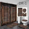 Shower Curtains Wood Grain Pattern Waterproof Bath Curtain 3D Print Door Shower Curtain Polyester Fabric Bathroom Curtains For Bathing Cover 230523