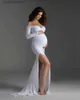 Moderskapsklänningar nyaste vit moderskapsklänning för fotograferingsrekvisita Eleganta graviditetskläder Graviditetsklänning Gravid fotograferingskläder T230523