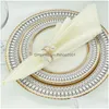 Napkin Rings Rose Gold Pearls Wedding Buckle Christmas Party Table Decorations Ornaments Drop Delivery Home Garden Kitchen Dining Ba Dhd45