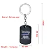 Keychains Lanyards 2024 Val Keychain Pendant Trump Rostfritt stål Lage Decoration Key Ring Creative Gift Drop Delivery Fashi Dhlwx