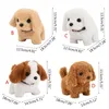 Plush Dolls Walking Barking Cute Puppy Pet Dog Toy with Battery Control Halloween Birthday Gift for Boys Girls Kawaii Electronic Plush Toys 230523