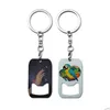 Keychains Lanyards Personalized Sublimation Blank Bottle Opener Keychain Pendant Heat Transfer Metal Key Chain Diy Keyring Gift Dr Dhnaq