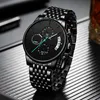 Montre de luxe pour hommes Bracelet en acier Étanche Glow Watch Montre pour hommes Tendance Montre à quartz montres mécaniques mens light clock