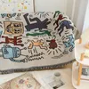 Koce Niechlujne graffiti Outdoorowe sofy sofa Camping frędzle dekoracja dywanu w domowej osłonie kurzu piknikowi koce przenośne 230522