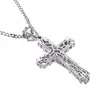 Pendentif Colliers Hip Hop Alliage Or Couleur Croix Collier Religieux Glacé Strass Crucfix Bijoux Pour Hommes Chaîne Cubaine