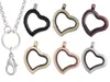 Necklaces 10Pcs Vintage Plain Heart Love Shaped Glass Memory Living Locket Pendant Necklaces For Women Party Gift Jewelry Making Supplies