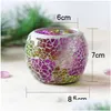 Candle Holders Mosaic Glass Holder Creative Color Candlestick Home Restaurant Valentines Day Table Decoration Christmas Gift Dhm8Z