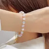 Bracelet en perles de Morganite avec pierres précieuses naturelles Bracelets réglables en acier inoxydable mode bijoux d'été pour femmes cadeau
