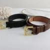 PU Leather Woman Waistband Vintage Punk Designer Mu Belts Gold Smooth Buckle Hollow Letter Women Fashion Belt Black And Brown Jean Girdles