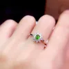 Klusterringar kjjeaxcmy fina smycken 925 sterling silver inlagd naturlig ädelsten diopside kvinnans ringstöd