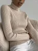 Chandails pour femmes ELLIEXI femmes col roulé coton mince pull basique décontracté doux chaud cachemire pull 2023 hiver