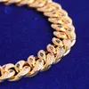 Necklaces Bubble Letter 20 mm Miami Cuban Link Chain for Men Necklace Choker Real Gold Plated Hip Hop Jewelry Free Shipping Items