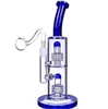 Blue Stereo Matrix Perc Hookah Bongs Thick Glass Water Pipes Double Chamber Dab Rig Bubbler Arm Tree Percolator Smoking Accessory with 14mm Banger