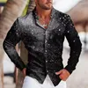 Camisas casuais masculinas moda vintage para homens estampa de leopardo de tamanho longo de manga longa de manga top masculina designer de roupas Camisas Y Blusas