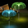 Buiten Solar Garden Lights Double-Layer Jellyfish Optisch Fibre Light for Yard Patio Pathway Lawway Party Decoration