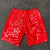 Мужские шорты Thoshine Brand Summer Men Latex Bedgy Fashion PVC Кожаный блестящий ночной клуб Hip Hop Dance Короткие штаны