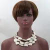 Necklaces Charming Red Stone Chunky Necklace Natural Sheets Beaded African Fashion Necklace for Wedding Free Shipping TN144