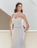 Elegancka sukienka ślubna syreny dwuczęściowa ukochana koralika szarcza satynowa suknie ślubne pociągu sąd vestidos de noiva