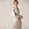 Vêtements de nuit pour femmes Kimono pour femmes Robe Satin imprimé fleur femmes Sexy nuisette peignoir Lingerie intime vêtements de nuit Robe costume soyeux