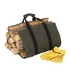 Bolsas de armazenamento acampamento ao ar livre fogueira The Wood Frame Aluminum Ligy Rack Firewood Buggy Portable Canvas Bagg