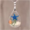 Pendant Necklaces Natural Starfish Specimen Necklace Resin Fashion Accessories With Chain Drop Delivery Jewelry Pendants Dhxgf