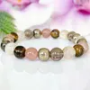 Link Armbanden Mg1920 8 mm Grade Sunstone Pyrite Goud Rutilated Quartz Tiger Eye Bracelet Dames Chakra Pols Mala Yoga Sieraden