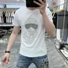 2023 Summer Novo estilo masculino camiseta de rua de rua de verão masculino de manga curta Mulheres de alta qualidade Tee de hip hop