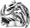 Viking Dragon Scales Ring Masculinity Unique Norse Stainless Steel Jewelry Argento antico Hollow Potente amuleto per uomo Anelli da uomo Donna Bijoux all'ingrosso