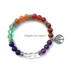 Beaded Natural Crystal Stone Bracelet Bracelets Yoga Power Creative Gift Drop Delivery Jewelry Dh54I