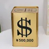 Dekorativa föremål Figurer Creative Big Piggy Bank Metal Gold Large Money Boxes For Money Adults Children's Saving Period Bank Coin Money Organizer Gift G230523