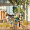 Obiekty dekoracyjne figurki 12 szt. Egipt mit królowa Sphinx Piramida Miniatury ogrodowe Moss Dekoracja dekoracji domu PVC Figurina Ozdoby 230523