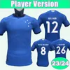 23 24 Cruzeiro William Player Version Soccer Jerseys Filipe Machado W.Ribeiro M.Vital Home Blue Short Semeves Football Shirt Kort ärm Vuxna uniformer