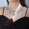 Chains Affordable Luxury Pear Shape Emerald Tennis Chain Chandelier Necklace With 925 Silver Cubic Zirconia