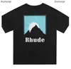 Designer Fashion Clothing Tees Hip hop TShirts 23ss Rhude Parakeet Long Tailed Parrot Print High Street Casual Versatile Short Sleeve Tshirt hommes femmes St HI0S