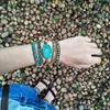Armbänder, Naturstein-Armband, 5 x Wickel-Lederarmband, grobes Stein-Wickelarmband, böhmische Mädchen-Geschenke für Frauen, Armband-Dropship