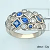 Klusterringar 2023 925 Sterling Silver Fine Clear Sapphire Simple Finger for Women Engagement Wedding Statement Smycken Larimar